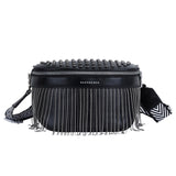 Bolsa de cintura de couro mulher preto