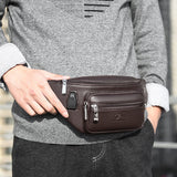 Bolsa de cintura de couro para homem