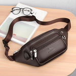 Bolsa de cintura de couro para homem