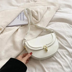 Bolsa de cintura de couro para mulher branco
