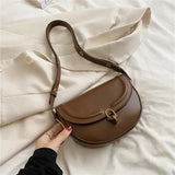 Bolsa de cintura de couro para mulher castanho escuro