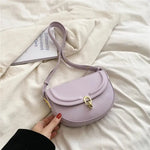 Bolsa de cintura de couro para mulher púrpura