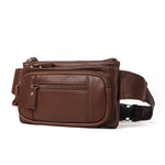 Bolsa de cintura de couro vintage masculina castanho