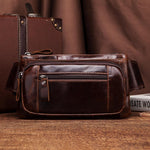 Bolsa de cintura de couro vintage masculina
