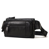 Bolsa de cintura de couro vintage masculina preto