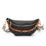 Bolsa de cintura em couro boémia preto