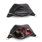 Bolsa de cintura em couro boémia preto