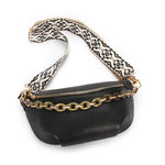 Bolsa de cintura em couro boémia preto