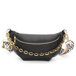 Bolsa de cintura em couro boémia preto