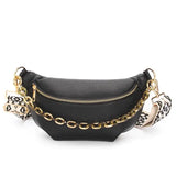 Bolsa de cintura em couro boémia preto