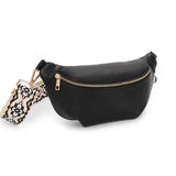 Bolsa de cintura em couro boémia preto