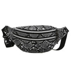 Bolsa de cintura em couro de cobra cinzento