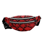 Bolsa de cintura em couro de cobra vermelho