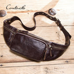 Bolsa de cintura em couro masculina