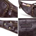 Bolsa de cintura em couro masculina