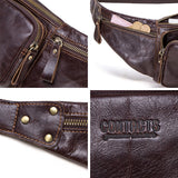 Bolsa de cintura em couro masculina