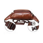 Bolsa de cintura em couro para homem castanho escuro