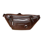 Bolsa de cintura em couro para homem castanho escuro