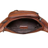 Bolsa de cintura em couro para homem castanho escuro