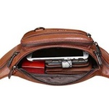 Bolsa de cintura em couro para homem castanho escuro
