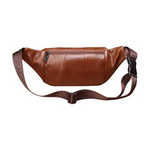 Bolsa de cintura em couro para homem castanho escuro