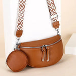 Bolsa de cintura em couro para mulher