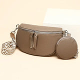 Bolsa de cintura em couro para mulher