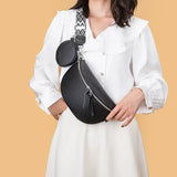 Bolsa de cintura em couro para mulher