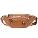 Bolsa de cintura em couro pu camelo