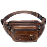 Bolsa de cintura em couro pu castanho