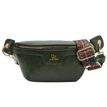 Bolsa de cintura em couro vegetal verde caqui