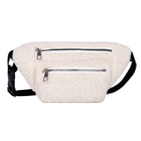 Bolsa de cintura em lã branco