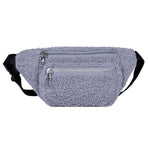 Bolsa de cintura em lã cinzento