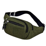 Bolsa de cintura em tecido verde caqui