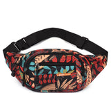 Bolsa de cintura estilo floral vermelho