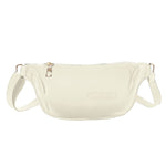 Bolsa de cintura feminina com bolso grande branco
