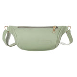 Bolsa de cintura feminina com bolso grande verde claro