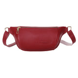 Bolsa de cintura feminina com bolso grande vermelho