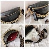 Bolsa de cintura feminina com corrente