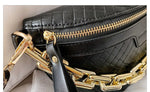 Bolsa de cintura feminina com corrente