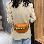 Bolsa de cintura feminina com corrente