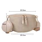 Bolsa de cintura feminina em couro branco