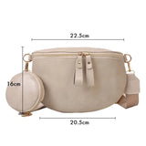 Bolsa de cintura feminina em couro branco