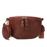 Bolsa de cintura feminina em couro