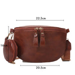 Bolsa de cintura feminina em couro