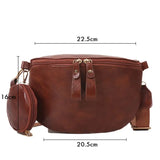 Bolsa de cintura feminina em couro