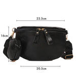 Bolsa de cintura feminina em couro preto