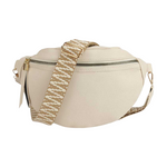 Bolsa de cintura feminina estilo retro bege