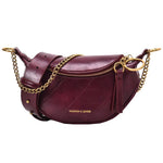 Bolsa de cintura feminina estilosa vermelho escuro