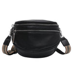 Bolsa de cintura feminina retro preto